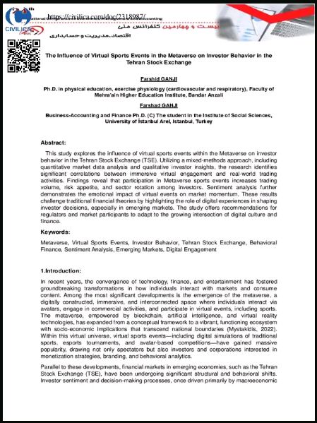 The Influence of Virtual Sports Events in the Metaverse on Investor Behavior in the Tehran Stock Exchange