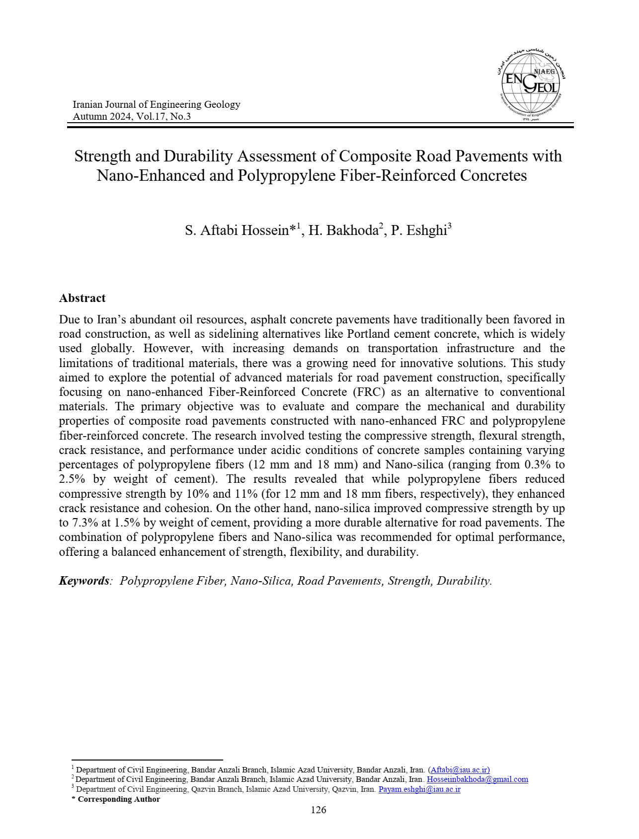 Strength and Durability Assessment of Composite Road Pavements with Nano-Enhanced and Polypropylene Fiber-Reinforced Concretes